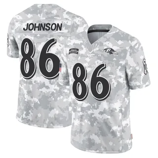 Men's Cornelius Johnson Baltimore Ravens Men's Limited Arctic Camo 2024 Salute to Service Nike Jersey