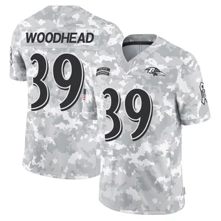 Men's Danny Woodhead Baltimore Ravens Men's Limited Arctic Camo 2024 Salute to Service Nike Jersey