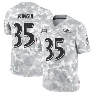 Men's Desmond King II Baltimore Ravens Men's Limited Arctic Camo 2024 Salute to Service Nike Jersey