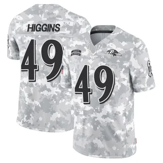 Men's Jay Higgins Baltimore Ravens Men's Limited Arctic Camo 2024 Salute to Service Nike Jersey
