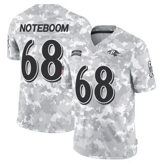 Men's Joe Noteboom Baltimore Ravens Men's Limited Arctic Camo 2024 Salute to Service Nike Jersey