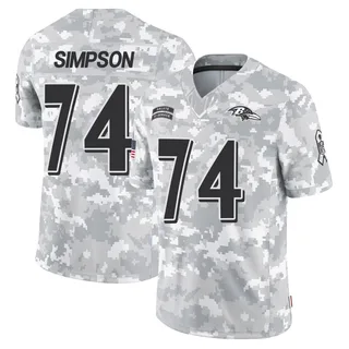 Men's John Simpson Baltimore Ravens Men's Limited Arctic Camo 2024 Salute to Service Nike Jersey