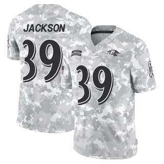 Men's Keondre Jackson Baltimore Ravens Men's Limited Arctic Camo 2024 Salute to Service Nike Jersey