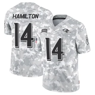 Men's Kyle Hamilton Baltimore Ravens Men's Limited Arctic Camo 2024 Salute to Service Nike Jersey