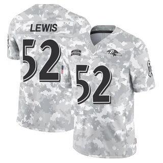 Men's Ray Lewis Baltimore Ravens Men's Limited Arctic Camo 2024 Salute to Service Nike Jersey