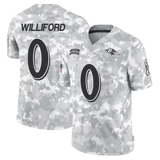 Men's Reid Williford Baltimore Ravens Men's Limited Arctic Camo 2024 Salute to Service Nike Jersey