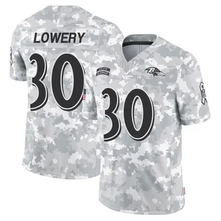 Men's Reuben Lowery Baltimore Ravens Men's Limited Arctic Camo 2024 Salute to Service Nike Jersey