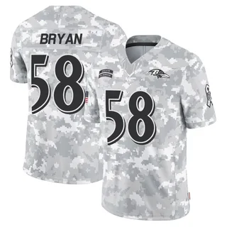 Men's Taven Bryan Baltimore Ravens Men's Limited Arctic Camo 2024 Salute to Service Nike Jersey