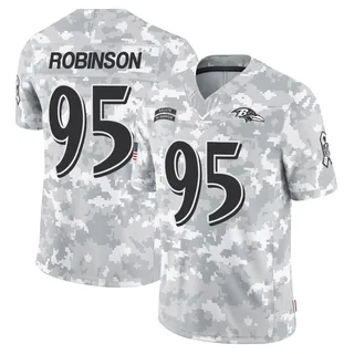 Men's Tavius Robinson Baltimore Ravens Men's Limited Arctic Camo 2024 Salute to Service Nike Jersey