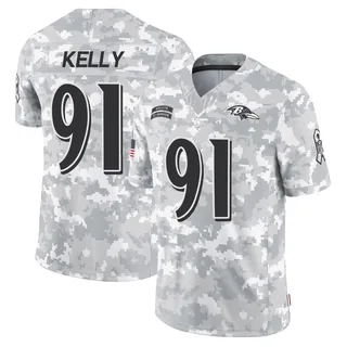 Men's Xavier Kelly Baltimore Ravens Men's Limited Arctic Camo 2024 Salute to Service Nike Jersey