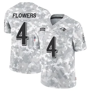 Men's Zay Flowers Baltimore Ravens Men's Limited Arctic Camo 2024 Salute to Service Nike Jersey