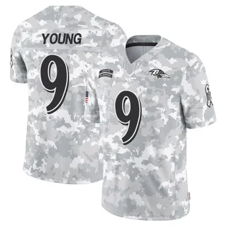 Men's Zion Young Baltimore Ravens Men's Limited Arctic Camo 2024 Salute to Service Nike Jersey