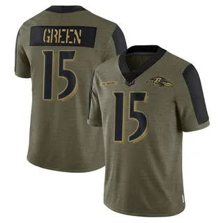 Mike Green Baltimore Ravens Men's Limited 2021 Salute To Service Nike Jersey - Olive