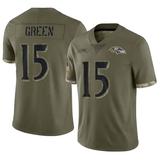 Mike Green Baltimore Ravens Men's Limited 2022 Salute To Service Nike Jersey - Olive
