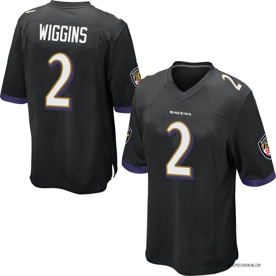 Nate Wiggins Baltimore Ravens Men's Game Nike Jersey - Black