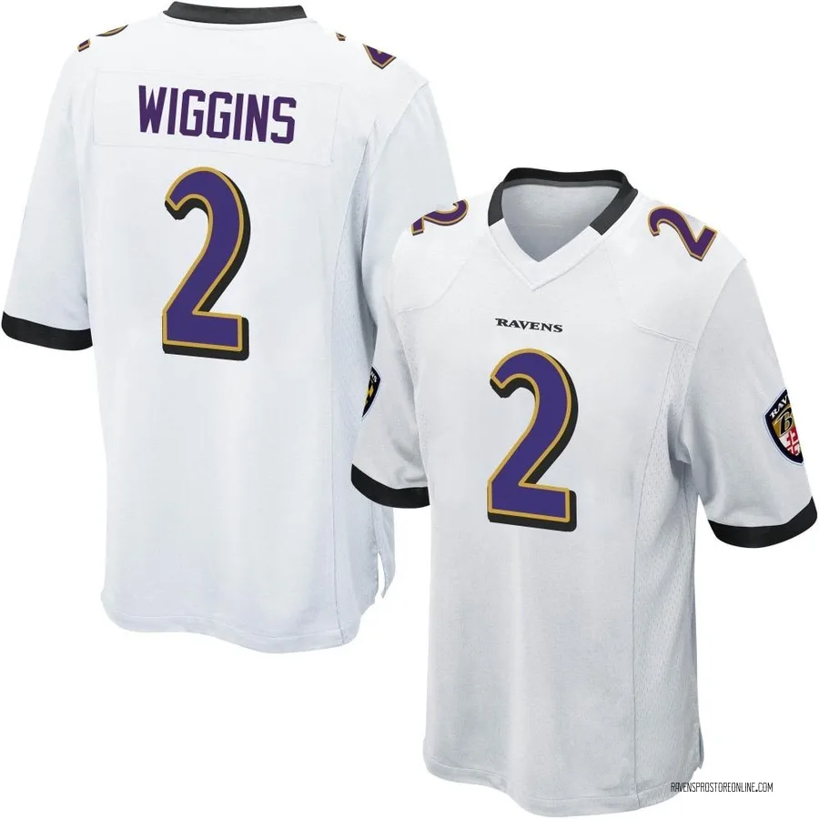Nate Wiggins Baltimore Ravens Men's Game Nike Jersey - White