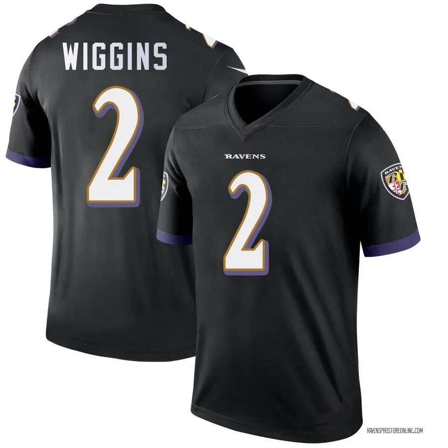 Nate Wiggins Baltimore Ravens Men's Legend Nike Jersey - Black