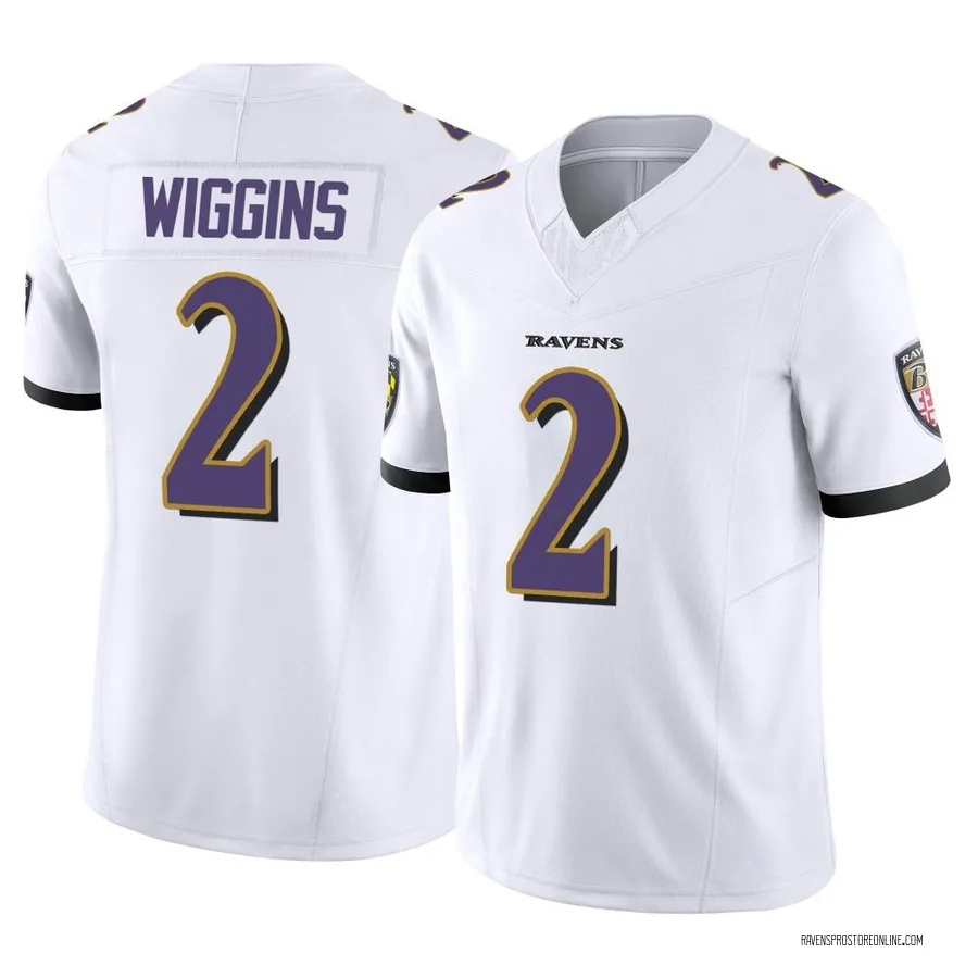 Nate Wiggins Baltimore Ravens Men's Limited Vapor F.U.S.E. Nike Jersey - White