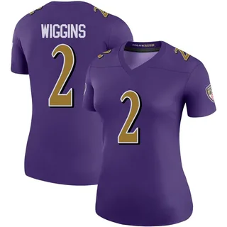 Nate Wiggins Baltimore Ravens Women's Color Rush Legend Nike Jersey - Purple
