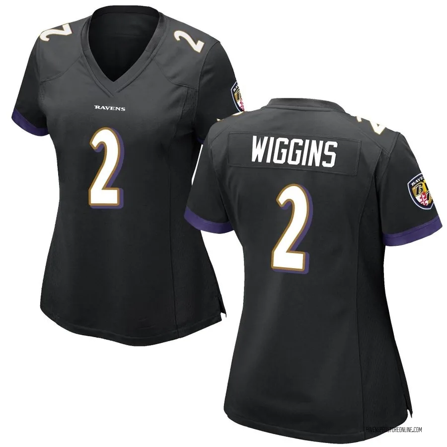 Nate Wiggins Baltimore Ravens Women's Game Nike Jersey - Black
