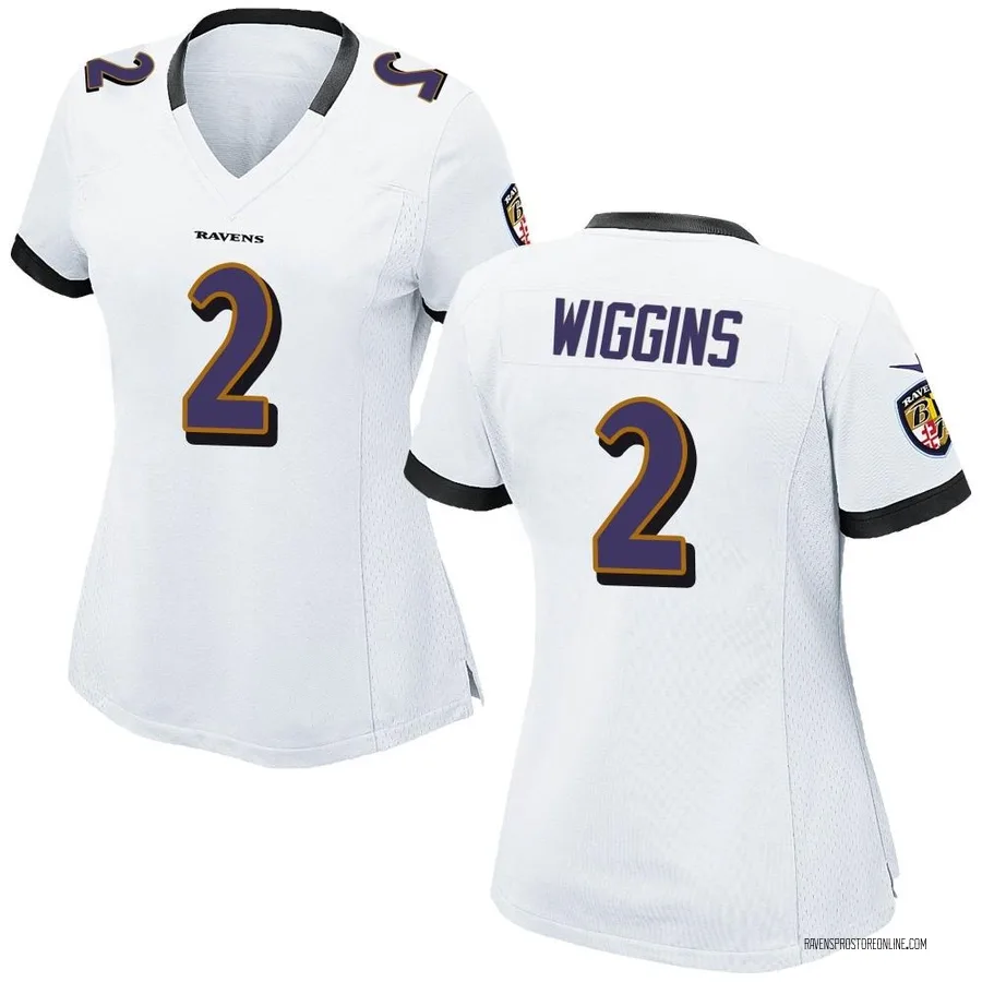 Nate Wiggins Baltimore Ravens Women's Game Nike Jersey - White