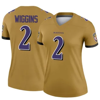 Nate Wiggins Baltimore Ravens Women's Legend Inverted Nike Jersey - Gold