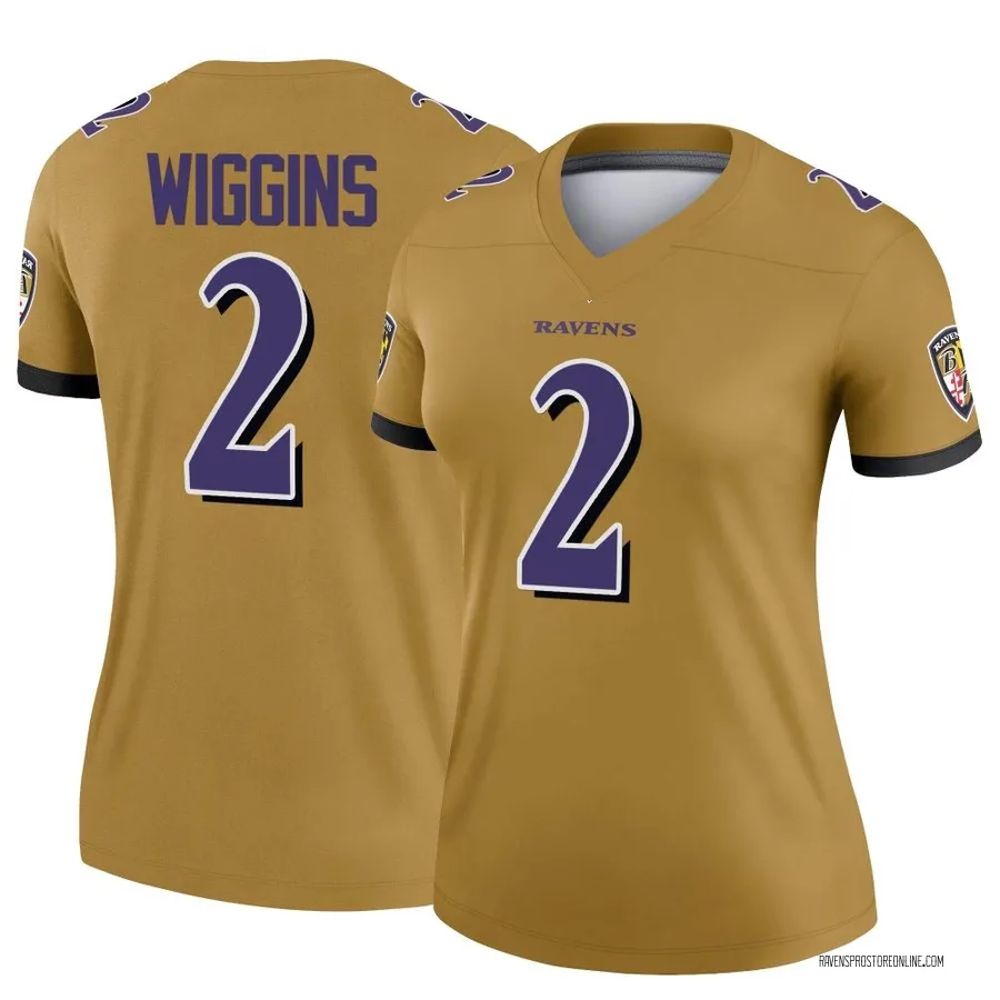 Nate Wiggins Baltimore Ravens Women's Legend Inverted Nike Jersey - Gold