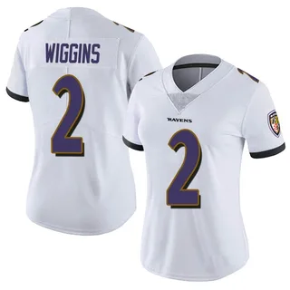Nate Wiggins Baltimore Ravens Women's Limited Vapor Untouchable Nike Jersey - White