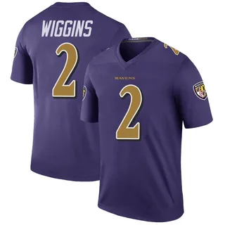 Nate Wiggins Baltimore Ravens Youth Color Rush Legend Jersey - Purple