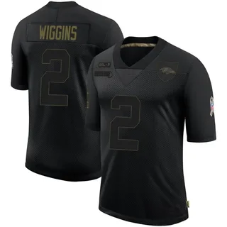 Nate Wiggins Baltimore Ravens Youth Limited 2020 Salute To Service Nike Jersey - Black