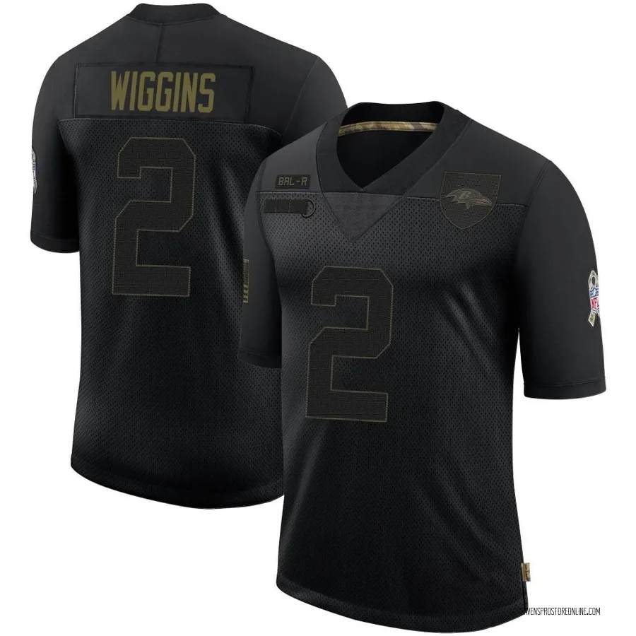 Nate Wiggins Baltimore Ravens Youth Limited 2020 Salute To Service Nike Jersey - Black