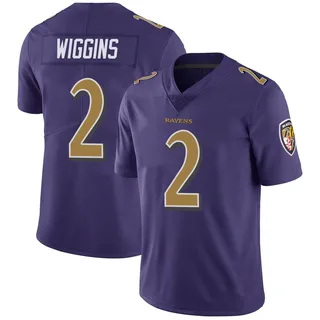 Nate Wiggins Baltimore Ravens Youth Limited Color Rush Vapor Untouchable Jersey - Purple