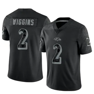 Nate Wiggins Baltimore Ravens Youth Limited Reflective Nike Jersey - Black