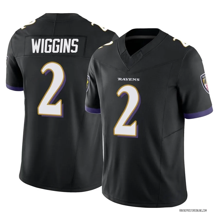 Nate Wiggins Baltimore Ravens Youth Limited Vapor F.U.S.E. Nike Jersey - Black