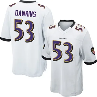 Nick Dawkins Baltimore Ravens Men's Game Nike Jersey - White