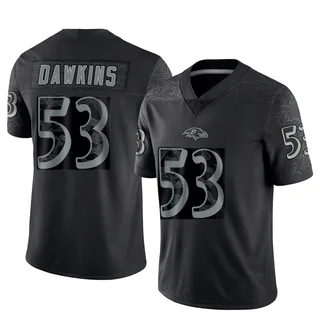Nick Dawkins Baltimore Ravens Men's Limited Reflective Nike Jersey - Black
