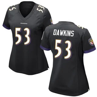 Nick Dawkins Baltimore Ravens Women's Game Nike Jersey - Black