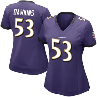 Nick Dawkins Baltimore Ravens Women's Limited Team Color Vapor Untouchable Nike Jersey - Purple