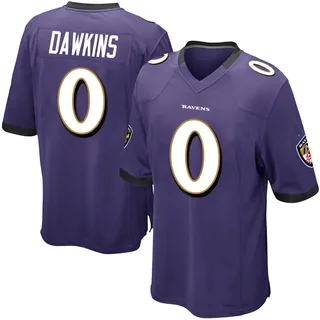 Nick Dawkins Baltimore Ravens Youth Game Team Color Nike Jersey - Purple