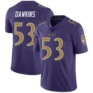Nick Dawkins Baltimore Ravens Youth Limited Color Rush Vapor Untouchable Nike Jersey - Purple