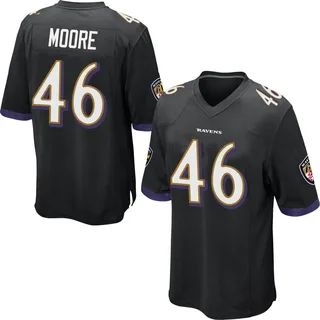 Nick Moore Baltimore Ravens Men's Game Nike Jersey - Black