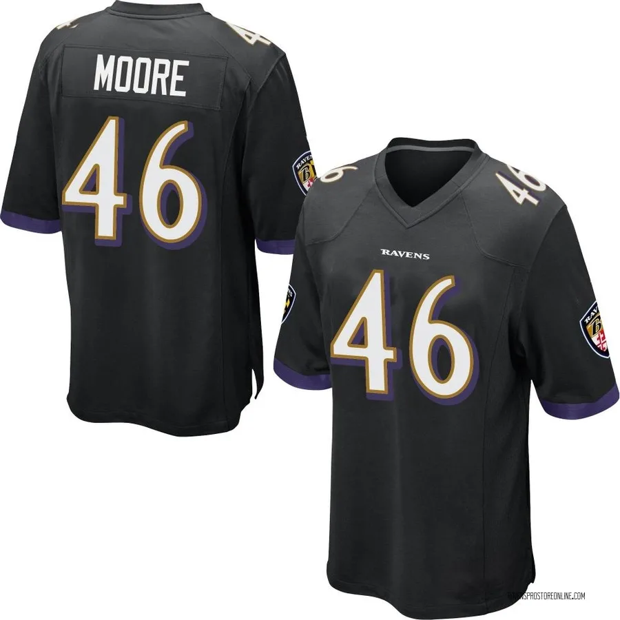 Nick Moore Baltimore Ravens Men's Game Nike Jersey - Black