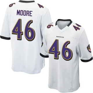 Nick Moore Baltimore Ravens Men's Game Nike Jersey - White
