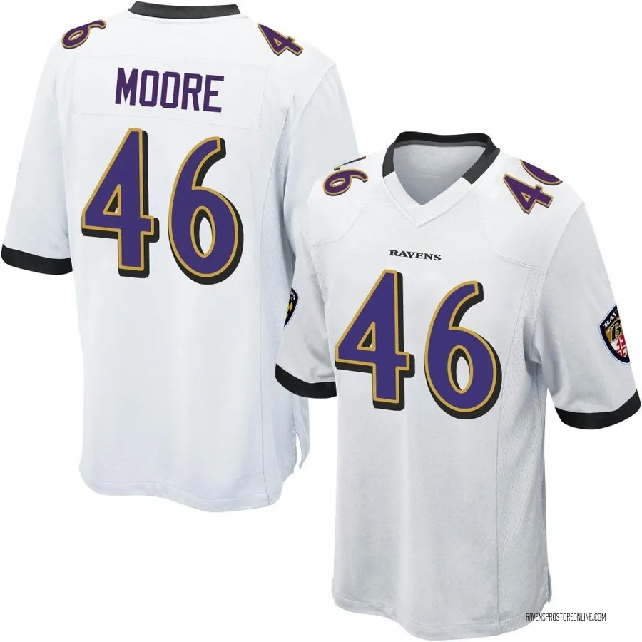 Nick Moore Baltimore Ravens Men's Game Nike Jersey - White