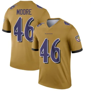 Nick Moore Baltimore Ravens Men's Legend Inverted Nike Jersey - Gold