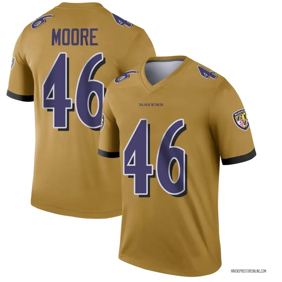 Nick Moore Baltimore Ravens Men's Legend Inverted Nike Jersey - Gold