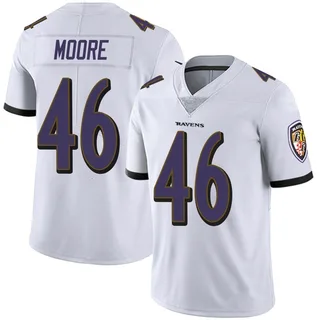 Nick Moore Baltimore Ravens Men's Limited Vapor Untouchable Nike Jersey - White