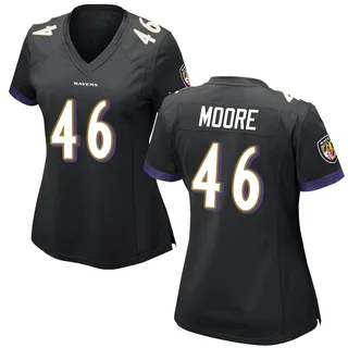 Nick Moore Baltimore Ravens Women's Game Nike Jersey - Black