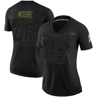 Nick Moore Baltimore Ravens Women's Limited 2020 Salute To Service Nike Jersey - Black