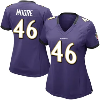 Nick Moore Baltimore Ravens Women's Limited Team Color Vapor Untouchable Nike Jersey - Purple